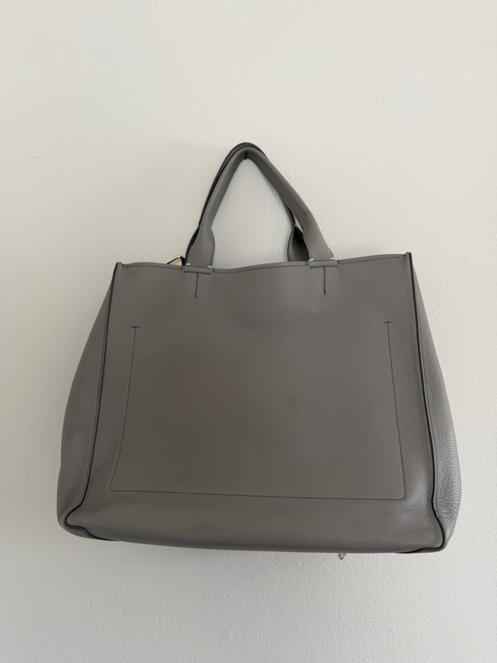 Tiffany & Co. Gray Leather Tote with Beige Strap - Picture 2 of 16